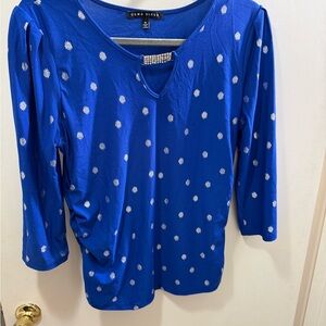 Women's Blue Polka Dot Top